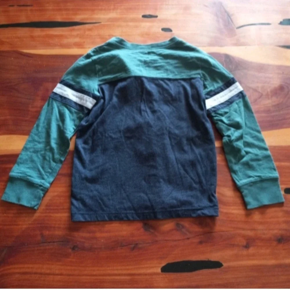 Oshkosh B'gosh Blue Green Colorblock Long Sleeve Henley Tee Boys 6